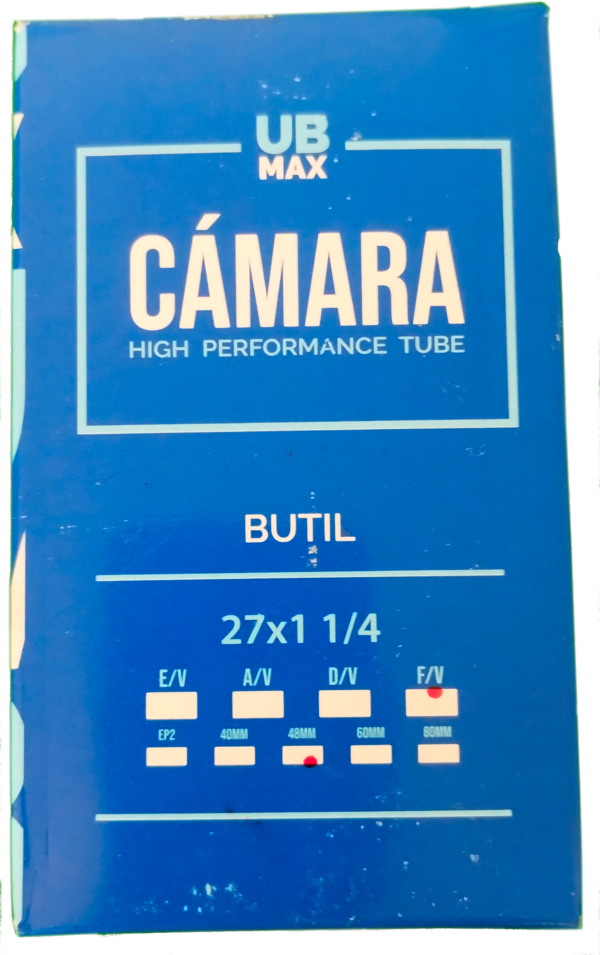 Cámara UB MAX Rodada 27 1 1/4 Vávula francesa 48 mm